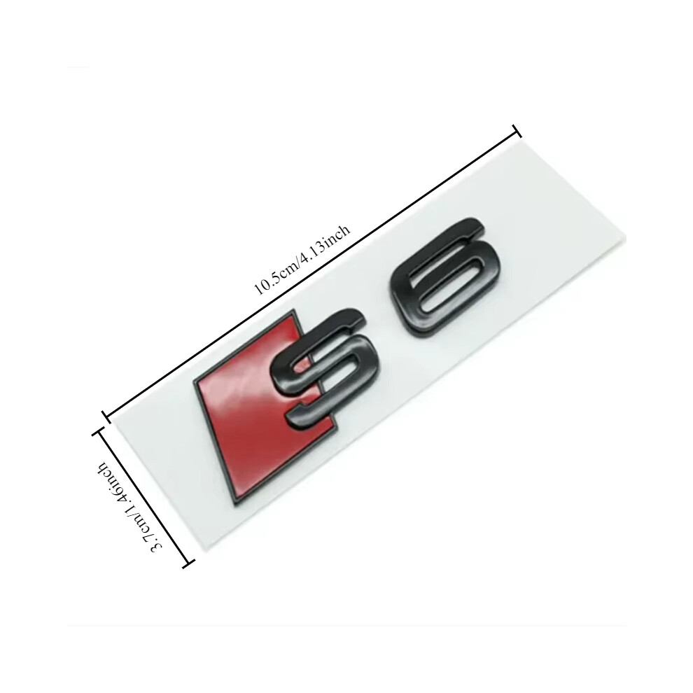 (s6 noir grand) Emblème de coffre arrière de voiture Logo Badge Autocollant Lettre Numéro Emblème Sport