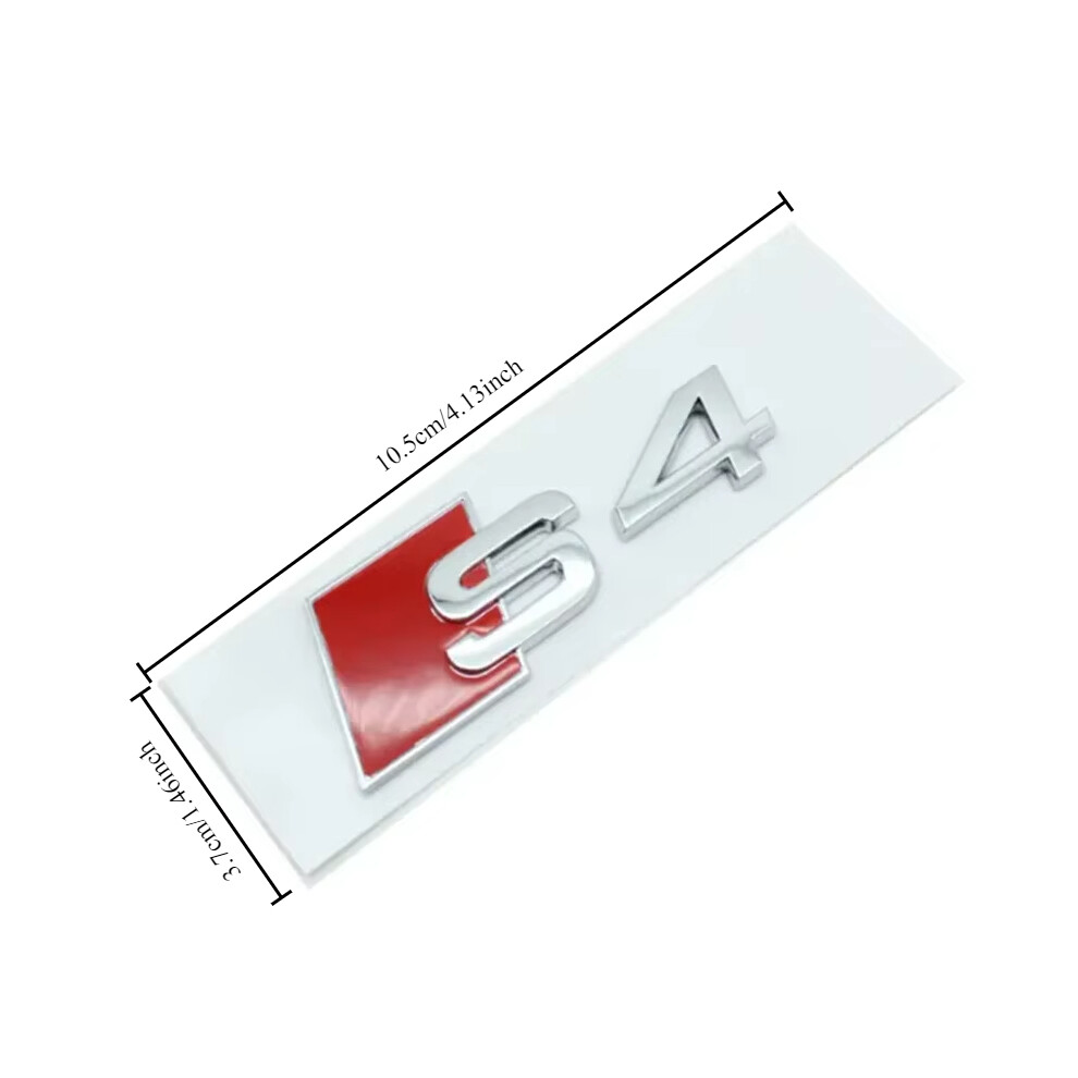 (s4 argent grand) Emblème de coffre arrière de voiture Logo Badge Autocollant Lettre Numéro Emblème
