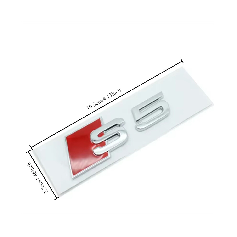 (s5 argent grand) Emblème de coffre arrière de voiture Logo Badge Autocollant Lettre Numéro Emblème