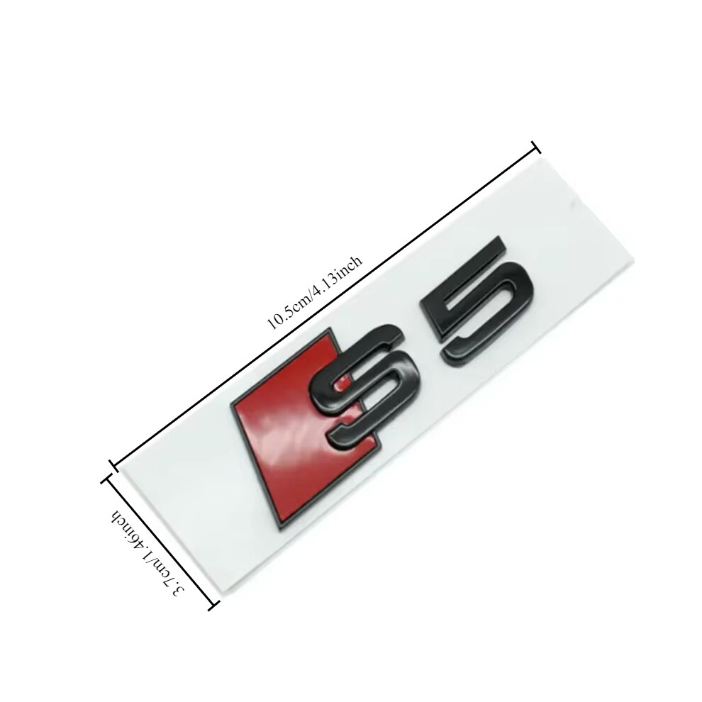 (s5 noir grand) Emblème de coffre arrière de voiture Logo Badge Autocollant Lettre Numéro Emblème Sport