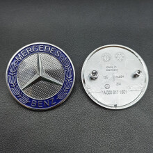 (Blauer Weizen) 2 Stifte 57 mm ABS Auto Front Hood Emblem Stern Logo Bonnet Badge für Mercedes Benz