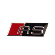 (RS Schwarz) Auto-Lenkrad-Aufkleber-Emblem aus Aluminiumlegierung für Audi SLine Logo A3 A4 A5 A6 A7