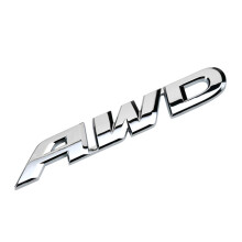 (Iso AWD) 3D-metallinen kromi-logomerkki, kirjaimia auton lokasuojan merkki tavaratilan tarra Tarratarrat