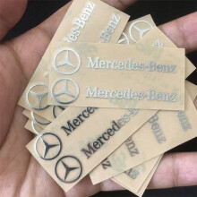 (4 pezzi 5 cm benz) 4 adesivi riflettenti per tergicristalli con logo in metallo per auto Mercedes Benz