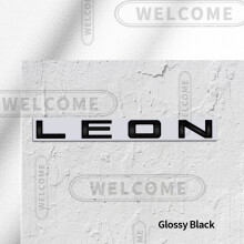 (LEON negro brillante) Emblema de metal 3D para el logotipo de IBIZA ATECA LEON, insignia adhesiva de
