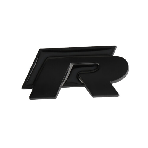 (zwart) 3D Metalen R-badge Auto Styling Achterkant Kofferbak Carrosserie Embleem Decoratie Sticker Voor
