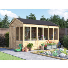 Potting Shed Apex Roof, W8' x D12' (W2.4 x D3.6m) Pressure Treated, Superfelt Overlord Modular Dunster House