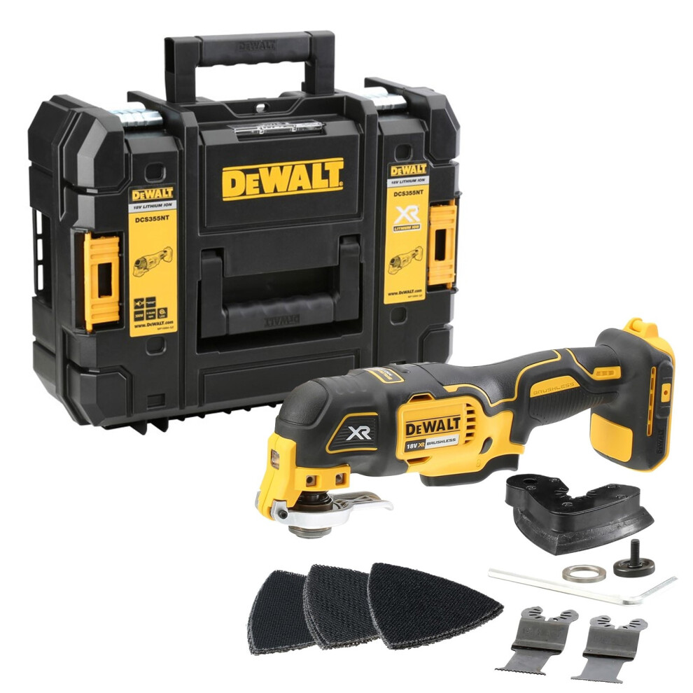 Dewalt DCS355N 18v XR Brushless Oscillating Multi Tool + 12 Accessories + Tstak