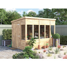 Potting Shed Pent Roof W6' x D10' (W1.8 x D3.0m) Pressure Treated Superfelt Overlord Modular Dunster House