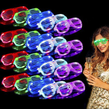 20pcs LED Glasses Party Supplies,6Colors Light Up Glasses Shutter Shades Glow Sticks Glasses Kids/Adult Glow In Dark Party Favors Pool Party Glow Toy