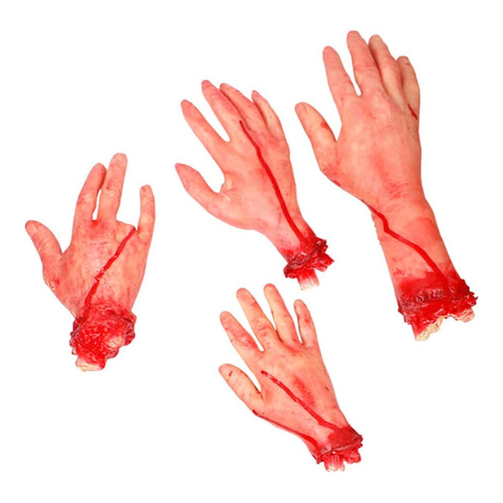 Tianfu 4 Pack Halloween Decor Latex Body Parts Horror Realistic Simulation Halloween Props Halloween Broken Horror Props Haunted