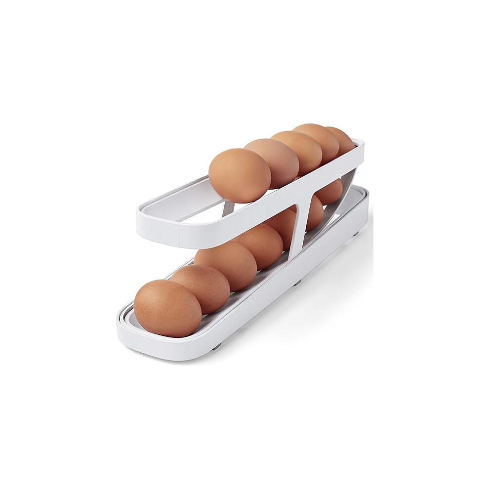 Egg Box, Egg Holder, Fridge Storage, Egg Dispenser for Fridge, Kitchen Accessories for Egg Tray, Egg Storage Containers for Fridge for 12 to 14 Eggs