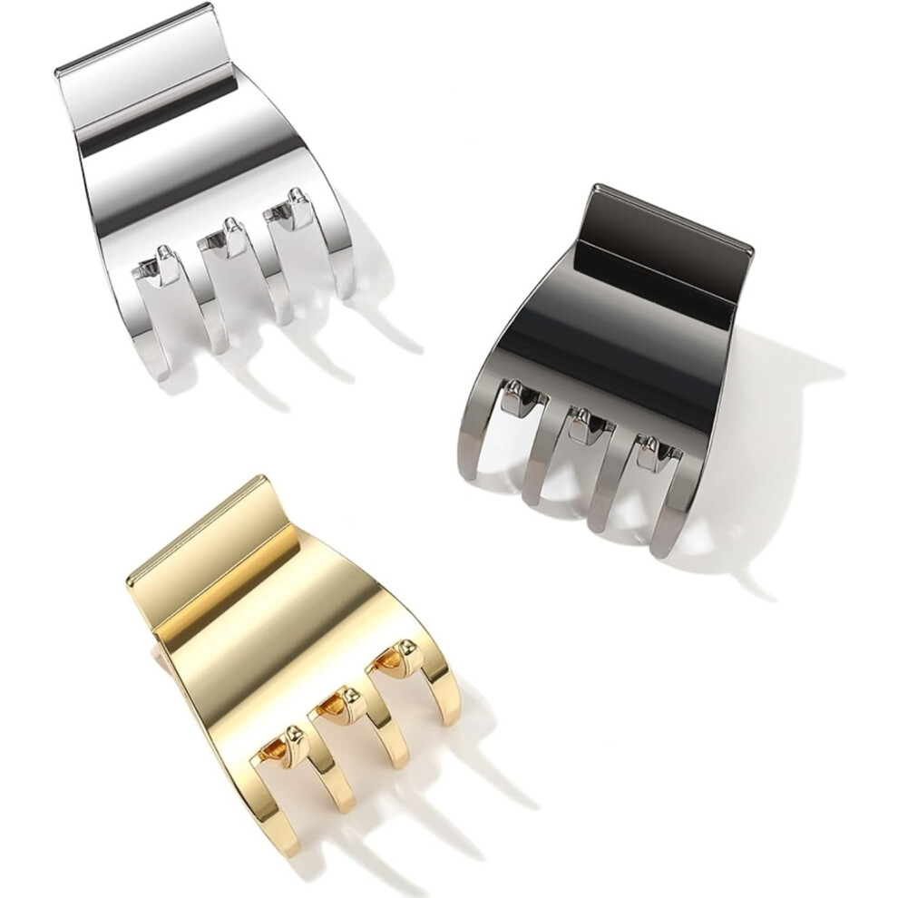 Small Non-slip Metal Ponytail Hair Clip for Medium and Fine Hair Accessories for Women and Girls (Gold, Black, Silver)-image-OPC-PHKGGFS-NEW