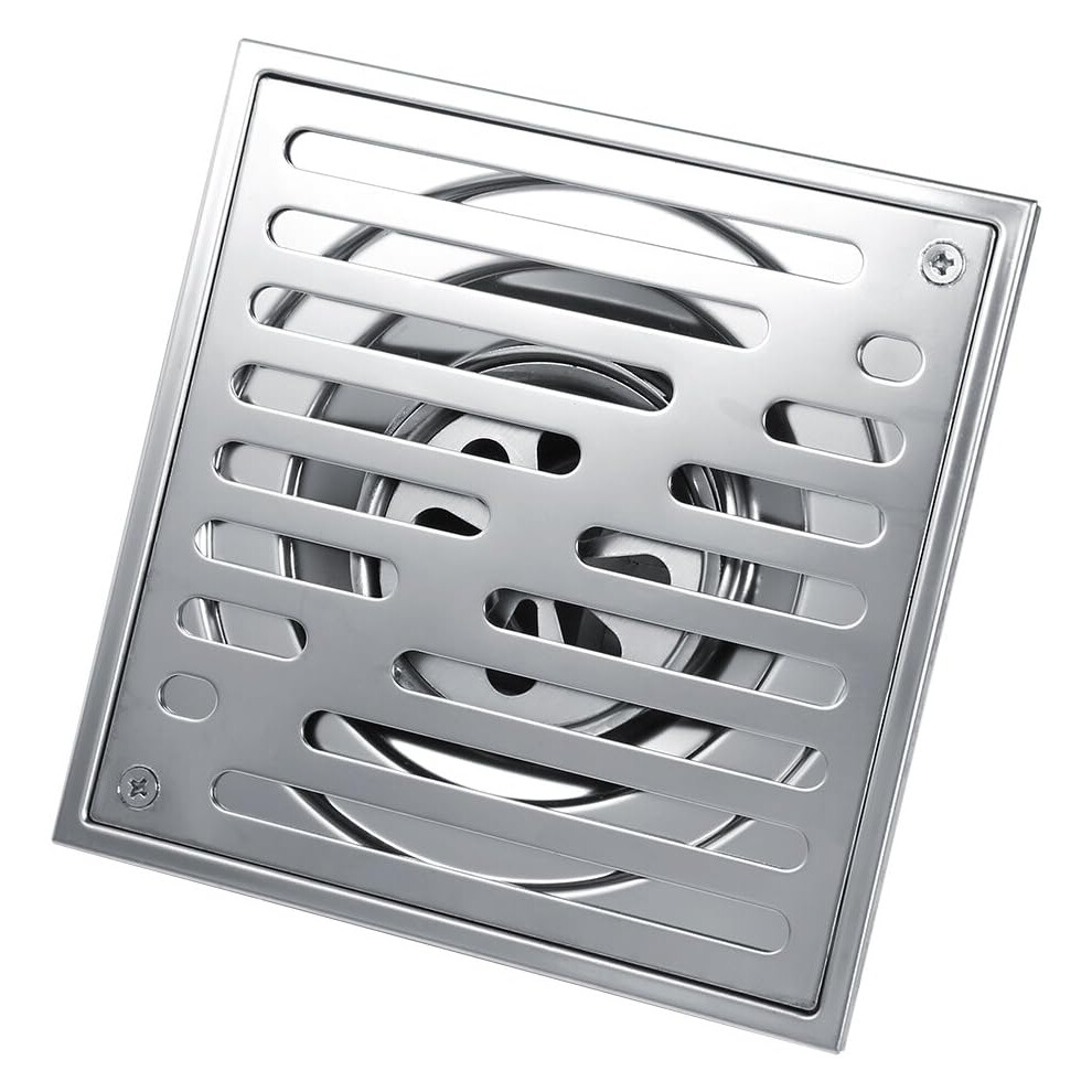 Square Floor Drain Stainless Steel Odor Proof Bathroom Door Waste Shower Drainer Large Caliber(150 * 150mm)