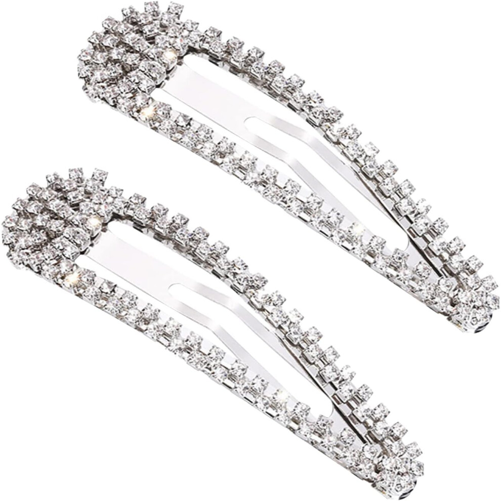 2 Pcs Pince Ã  Cheveux Pinces Ã  Cheveux MÃ©tal Barrettes Barette Cheveux Femme Strass Clip Set Ãpingles Ã  Cheveux Strass Argent-image-OPC-PHKGH8B-NEW