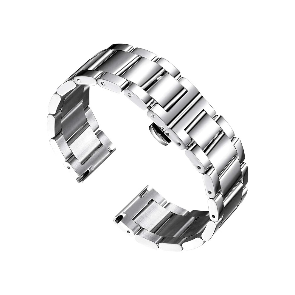 （16mm,sliver）Thick Stainless Steel Watch Strap Heavy Metal Watch Straps Replacement Watch Strap for Men Women 16mm/18mm/20mm-image-OPC-PHKGJWF-NEW