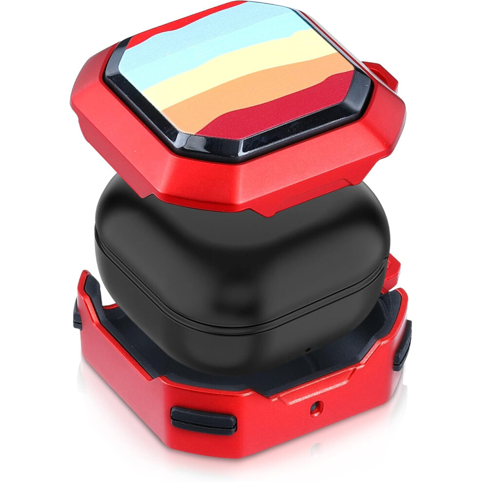 Case Compatible with Samsung Galaxy Buds 2 Pro/Buds 2 / Buds Live/Buds Pro - Hard Protective Cover for Headphones - Black-Red-Red-image-OPC-PHKGKNN-NEW