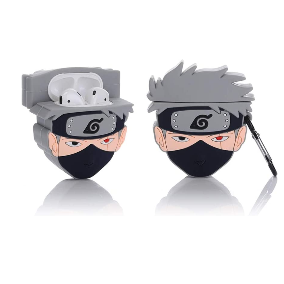 For Airpods Silicone Case Compatible with Airpods 1 and 2 Case Funny Cute 3D Cartoon Cover [Naruto 3D Animation Design] (Kakashi)-image-OPC-PHKGMMH-NEW