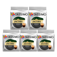 Tassimo Jacobs Espresso Coffee Pods x16 (Pack of 5, Total 80 Pods)