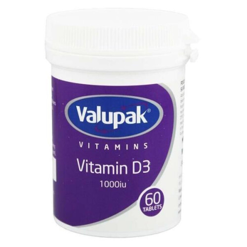 3 x Valupak Vitamins Vitamin D3 1000iu 60 Tablets