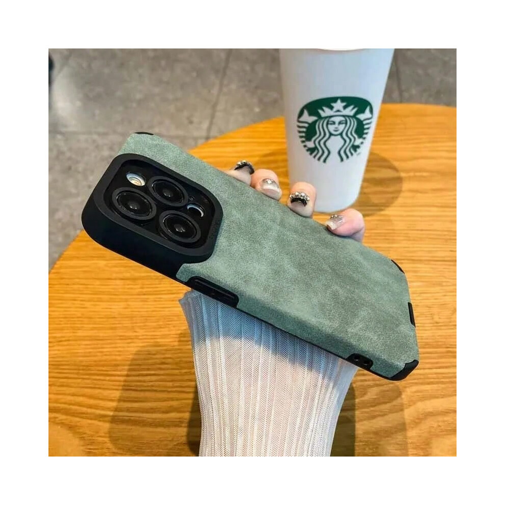 (Green, For iPhone 15 Plus) Matte Leather Silicone Phone Case For iPhone 15 16 12 11 14 Pro Max 13 Mini X XR XS 78 Plus SE Lens Protection Bumper Full-image-OPC-PHKGTRK-NEW