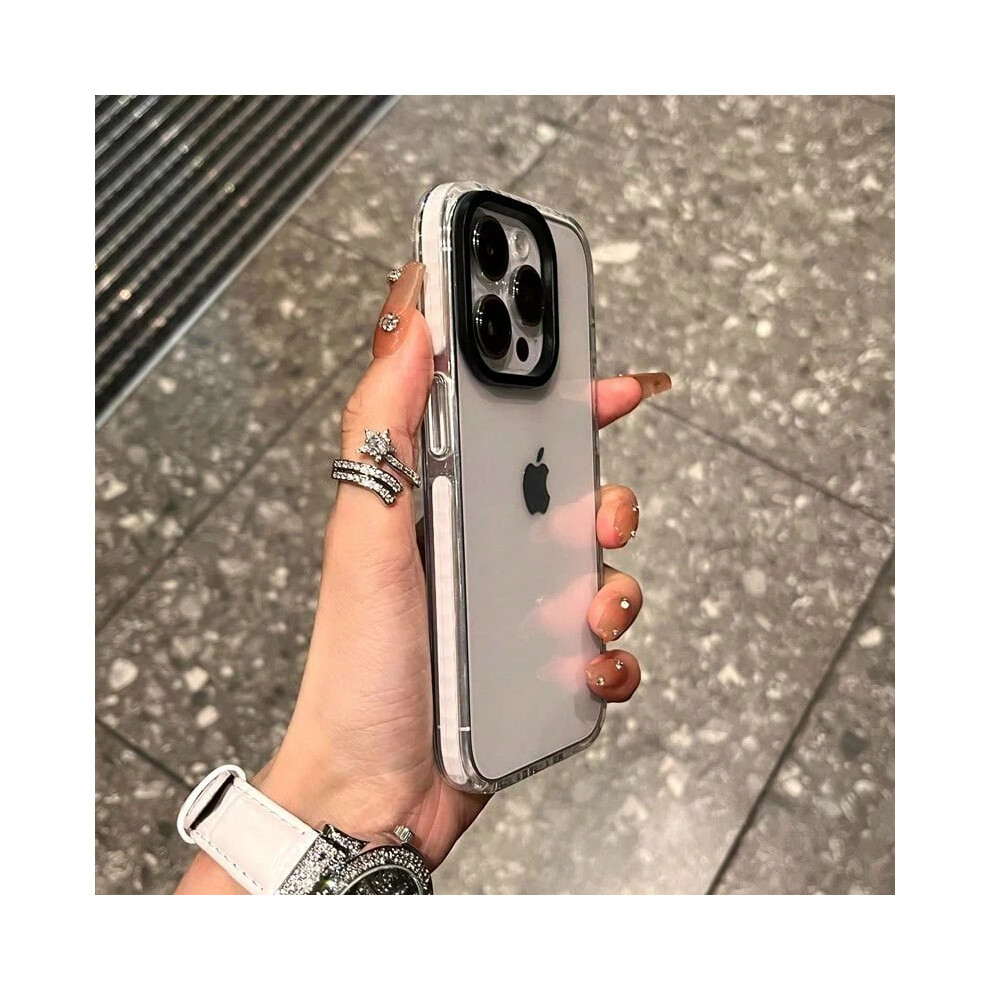 (White, For iPhone 13) Luxury Transparent Case For iPhone 15 14 13 12 11 Pro Max 7 8 Plus X Xs Max XR Shockproof Clear Soft TPU Cover-image-OPC-PHKGVQV-NEW