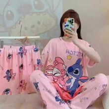 (7, M(40kg-50kg)) Women's New Three-piece Pajamas Homewear Set of Sweet Pajamas Cartoon Leisure Women's Homewear Pajamas Set