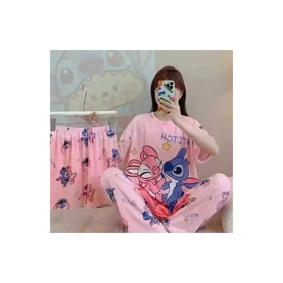Ibywind (7, M(40Kg-50Kg)) Women's New Three-Piece Pajamas Homewear Set Of Sweet Pajamas Cartoon Leisure Women's Homewear Pajamas Set
