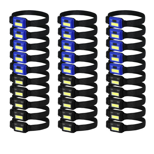 30 Pcs Led Headlight Flashlight for Adults Kids Outdoor Flashlight