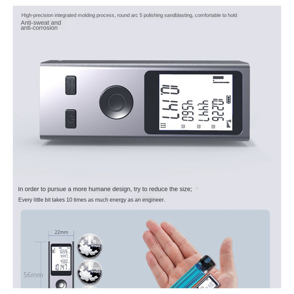 Mini télémètre laser portatif intelligent avec chargement USB