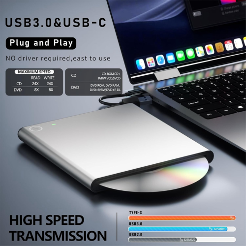 External DVD Drive for PC - Slot-in USB-C Super Drive CD 2