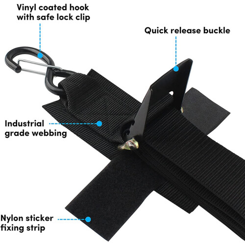 2-Pack Boat Trailer Tie-Down Straps,2in x 4Ft Adjustable with Buckle 2