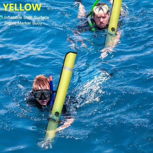Bouée de plongée gonflable de 1 m, bouée de signalisation, jaune 2