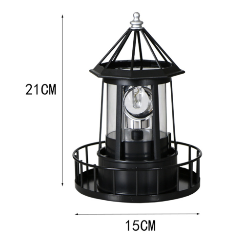 LED Solar Powered Lighthouse, 360 Degree Rotating Courtyard Lights A 2
