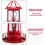 LED Solar Powered Lighthouse, 360 Degree Rotating Courtyard Lights A 4