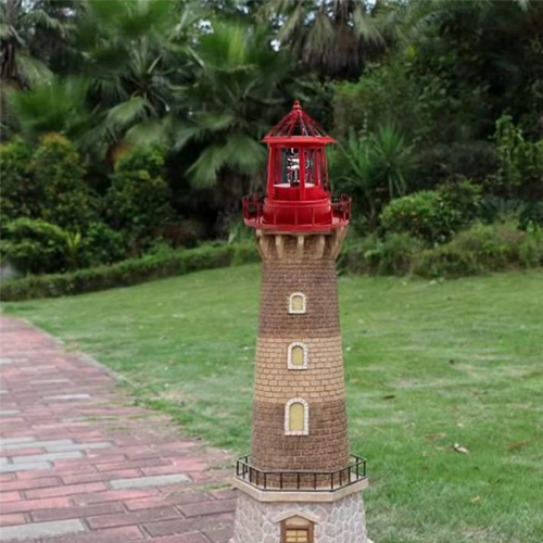 LED Solar Powered Lighthouse, 360 Degree Rotating Courtyard Lights A 1