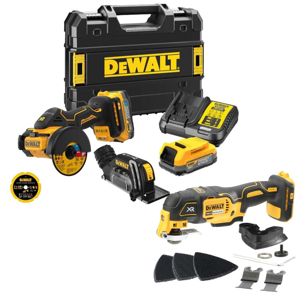 Dewalt DCS438E2T 18v XR Brushless Powerstack Circular Saw 76mm + DCS355N Tool
