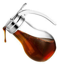 14 Oz Glass Syrup Dispenser, No Drip Glass Syrup Bottle