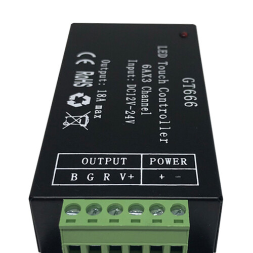 GT666 DC12-24V 6Ax3 Channel RBG Touch LED Controller 2