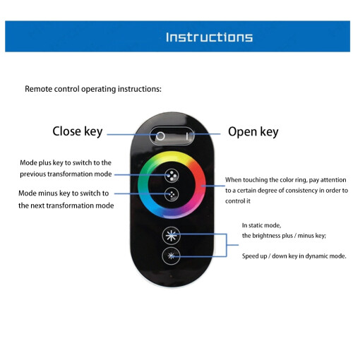 GT666 DC12-24V 6Ax3 Channel RBG Touch LED Controller 1