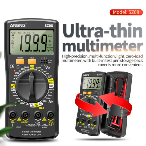 SZ08 Auto Voltmeter AC DC Resistance Handheld Testers (musta) 2