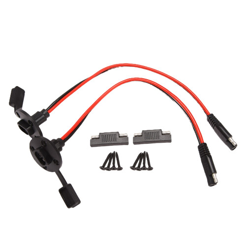 WMYCONGCONG Presa SAE A Pannello 10AWG - Connettore Rapido Con Cavo 23cm E Tappo Per Generatore Solare, Moto, Batteria