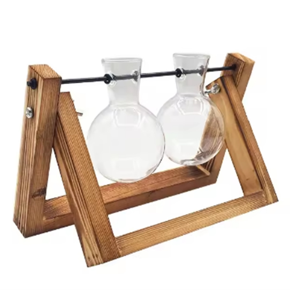 Ensemble de vases de table à cadre en bois pour terrarium