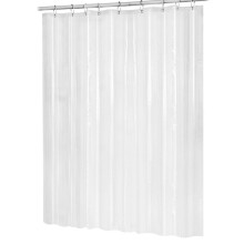 180x180Cm Peva Waterproof Shower Curtain Transparent White With Hooks