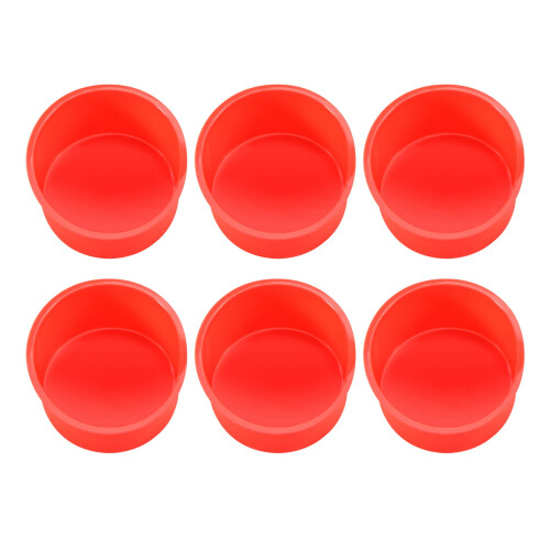 4 Inch Baking Pan Silicone Baking Mold Bakeware Pan Red, Set of 6 2