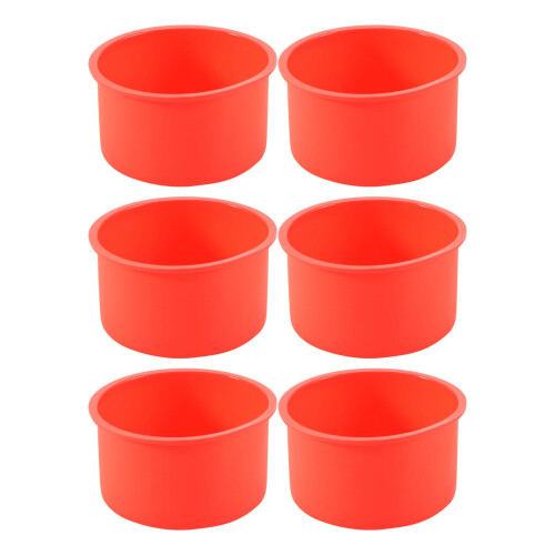 4 Inch Baking Pan Silicone Baking Mold Bakeware Pan Red, Set of 6