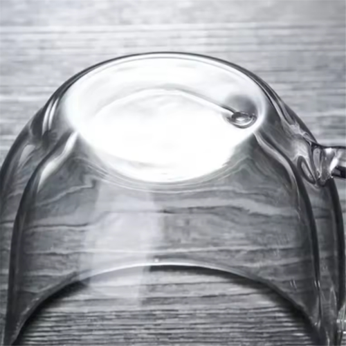 Caneca de vidro com parede dupla transparente para café, leite e água 350ml 2