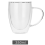 Caneca de vidro com parede dupla transparente para café, leite e água 350ml 2