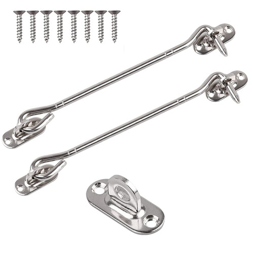 2 Pcs Cabin Hook (8 Inch) with Screws - for Shutter Shed Window