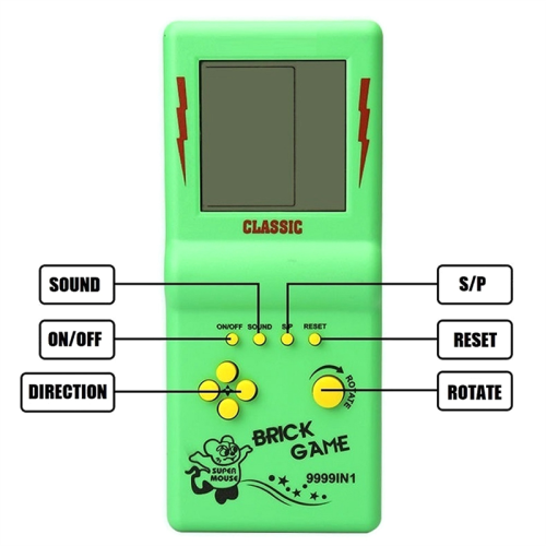 Console de jogos clássico portátil Brick Game 1